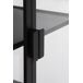 Aparador com portas de vidro e laterais com estrutura metálica Aparador com portas de vidro e laterais com estrutura metálica Preto