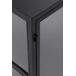 Aparador com portas de vidro e laterais com estrutura metálica Aparador com portas de vidro e laterais com estrutura metálica Preto