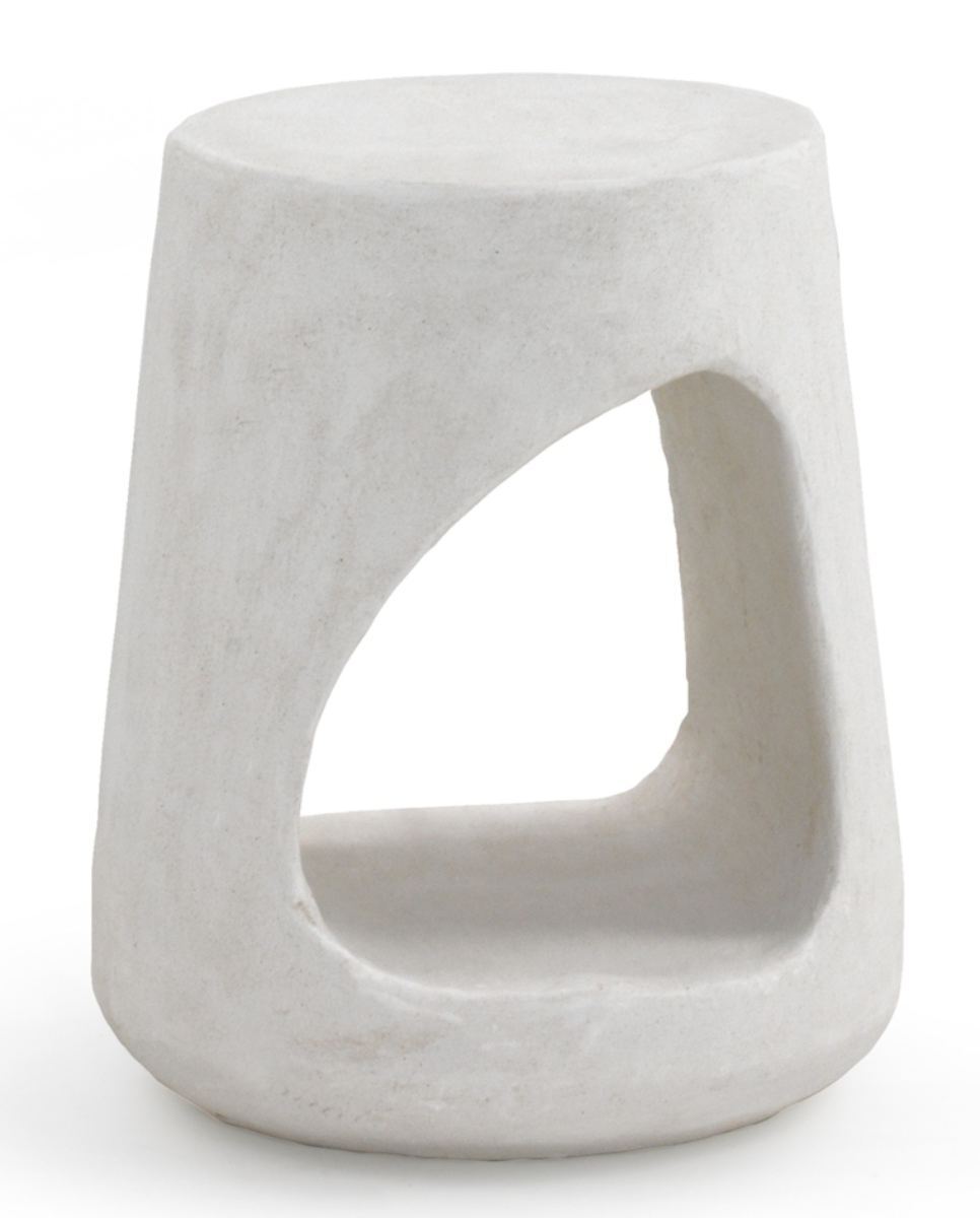 Mesa de apoio de cimento de poliresina branca