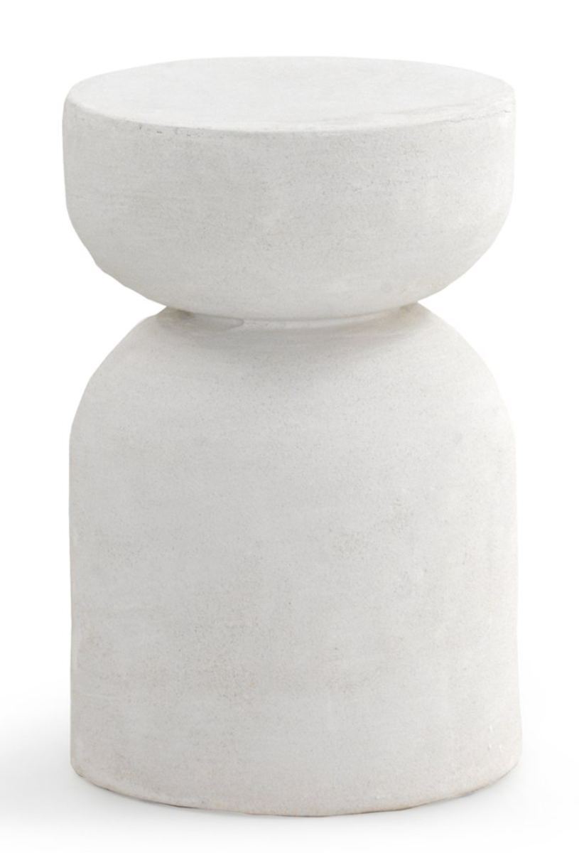 Mesa de centro de poliresina de cimento branco