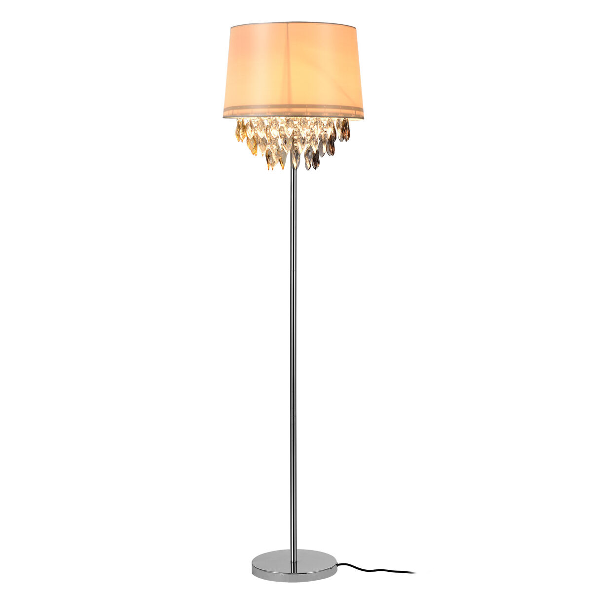 [lux.pro] candeeiro de pé - e27 / 60 w / 230 v - branco-cromo 165cm - 40cm