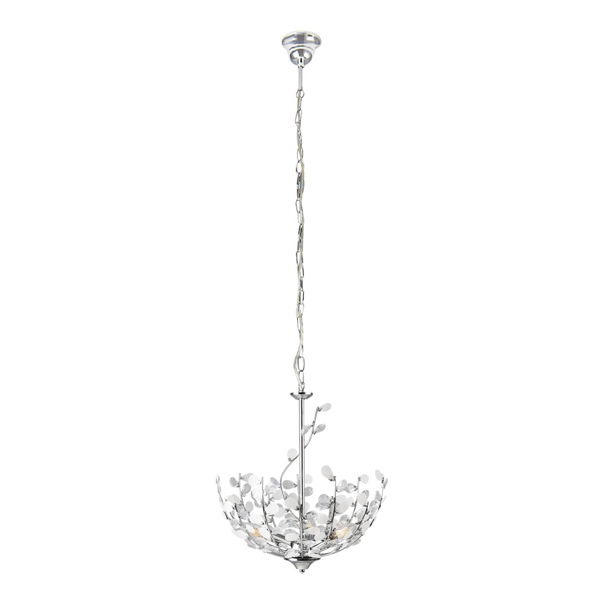 Candeeiro suspenso ampthill 3xe14 regulável em altura 124xø37 cm - cromado [lux.pro]