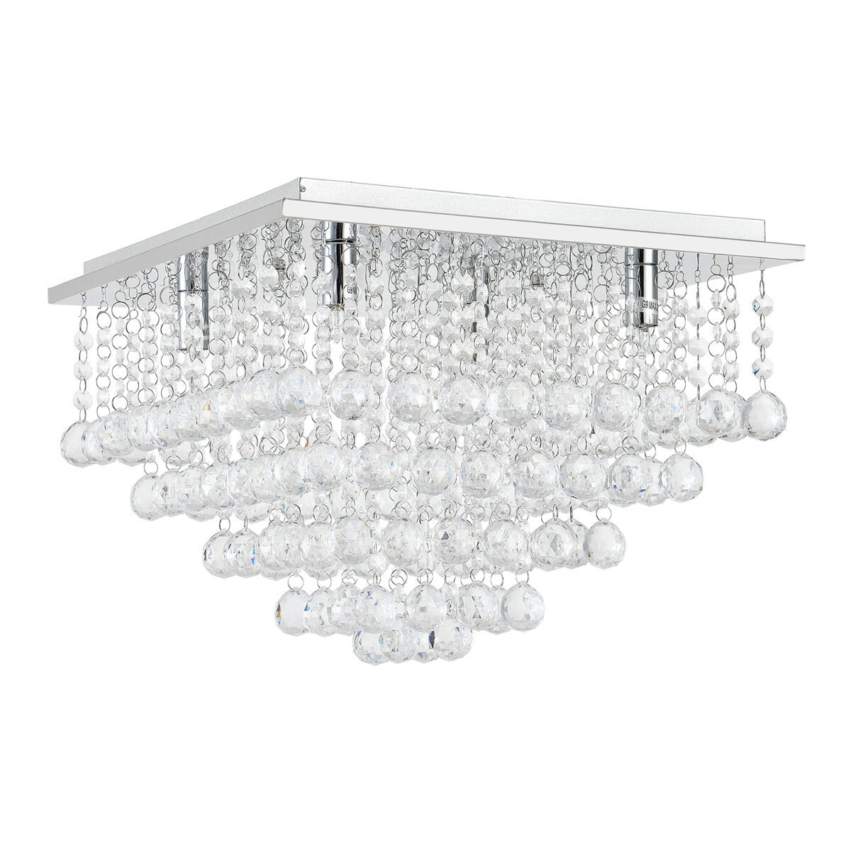[lux.pro] candeeiro de teto com cristais sintéticos brilhantes - (4 x g9) - iluminação suspensa