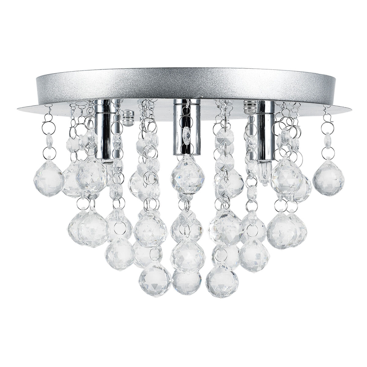 Candeeiro de teto - metal, vidro artificial (3 x g9) 20 x ø28 cm cromado/prateado [lux.pro].
