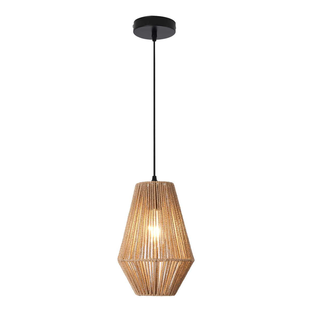 Candeeiro suspenso newtownabbey metal + corda 160 x ø 20 cm - bege [lux.pro] [lux.pro].