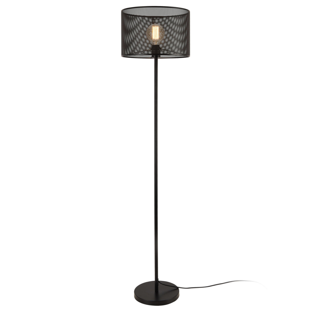 [lux.pro] candeeiro de pé arensburg - 153 x ø 35 cm - candeeiro de pé - design moderno - preto
