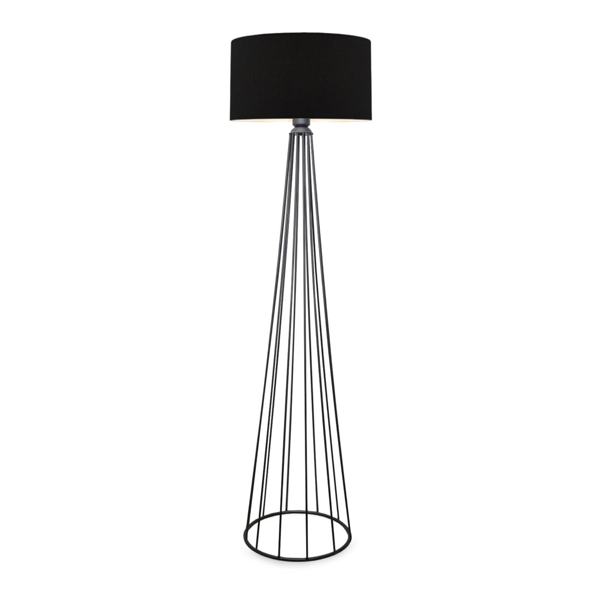 Candeeiro de pé neath 1xe27 20 w tecido metálico 21 x ø 38 cm preto / antracite [lux.pro].