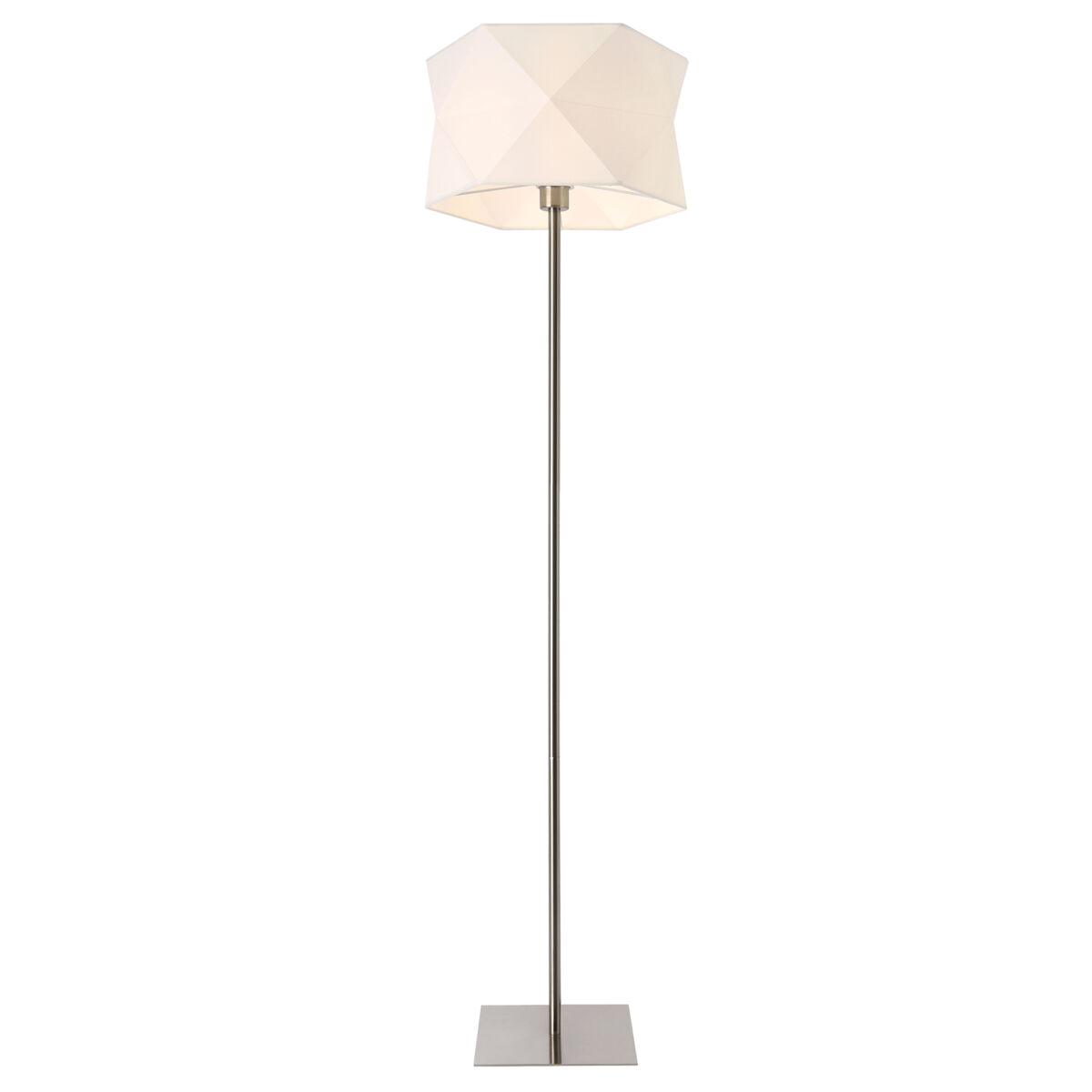 Candeeiro de pé narwa - 152 x ø 40 cm - 1 x e27 - tecido metálico - cromado e branco [lux.pro] [lux.pro