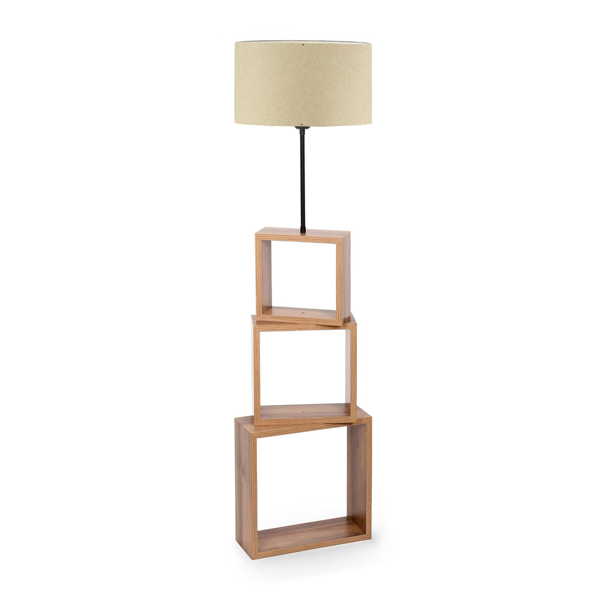 Candeeiro de pé mansfield 1xe27 20 w metal mdf tecido 20 x ø 37 cm creme / madeira [lux.pro] [lux.pro].
