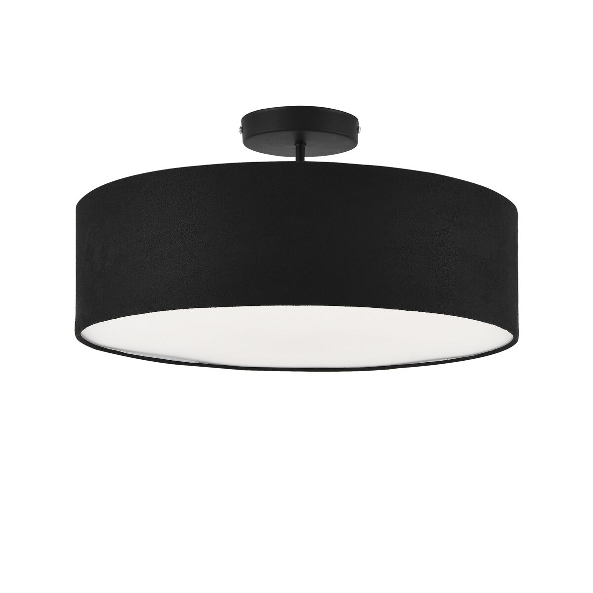[lux.pro] candeeiro de teto - missouri 30 x 45 cm design - luz - interior - base quadrada - plástico - efeito têxtil - preto / branco