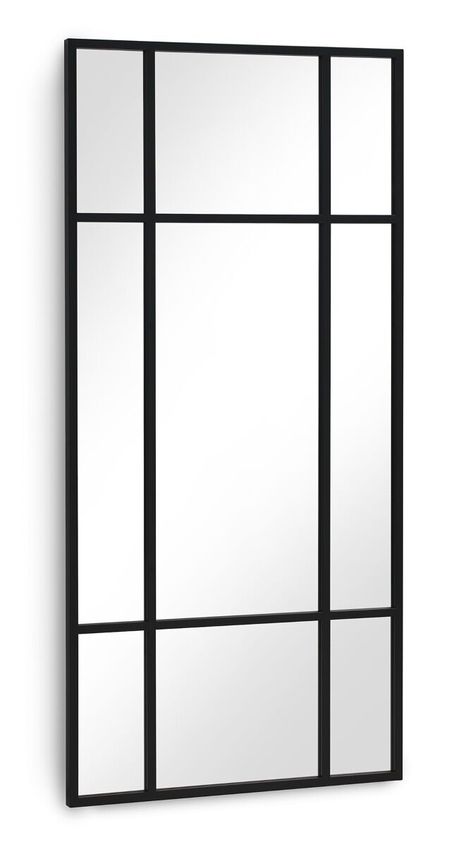 Espelho retangular 80x170 com estrutura em metal preto