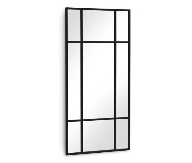 Espelho retangular 80x170 com estrutura em metal preto
