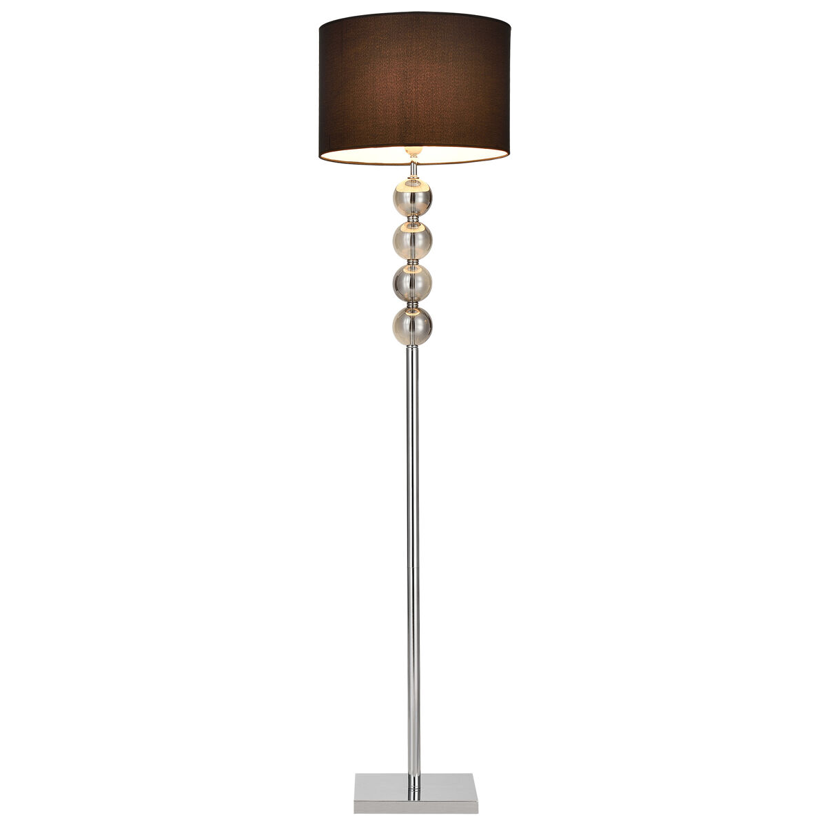 [lux.pro] candeeiro de pé 'spheridern' -- e27 / 60 w / 230 v - preto-cromo (155cm - 37,5 cm)