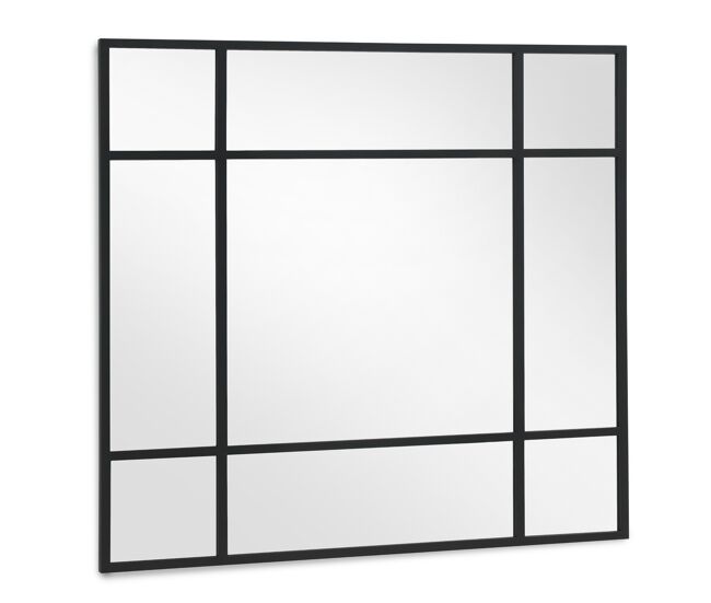 Espelho quadrado 130x130 estrutura metal preto