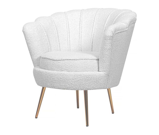 Poltrona de laço "floria" - 75 x 68 x 77,5 cm - blanc