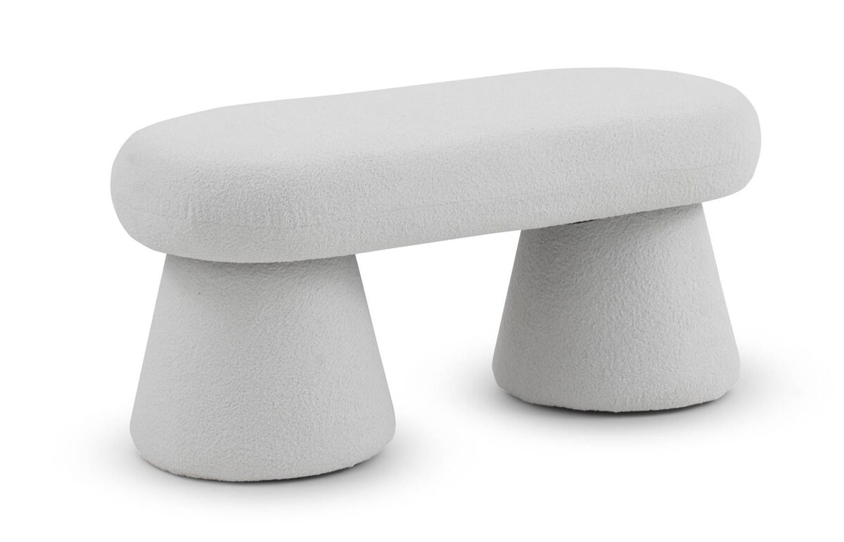 Banco estofado em boucle