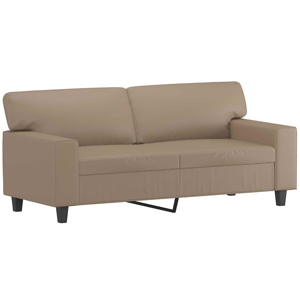 Vidaxl sofá de 2 lugares 140 cm couro artificial cor cappuccino