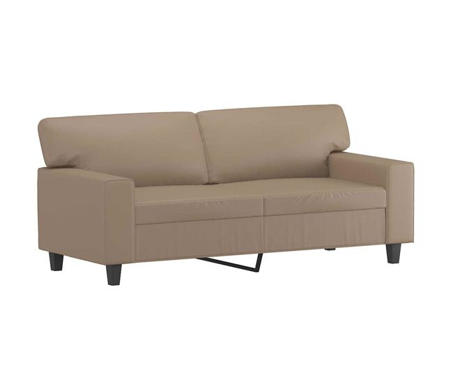 Vidaxl sofá de 2 lugares 140 cm couro artificial cor cappuccino