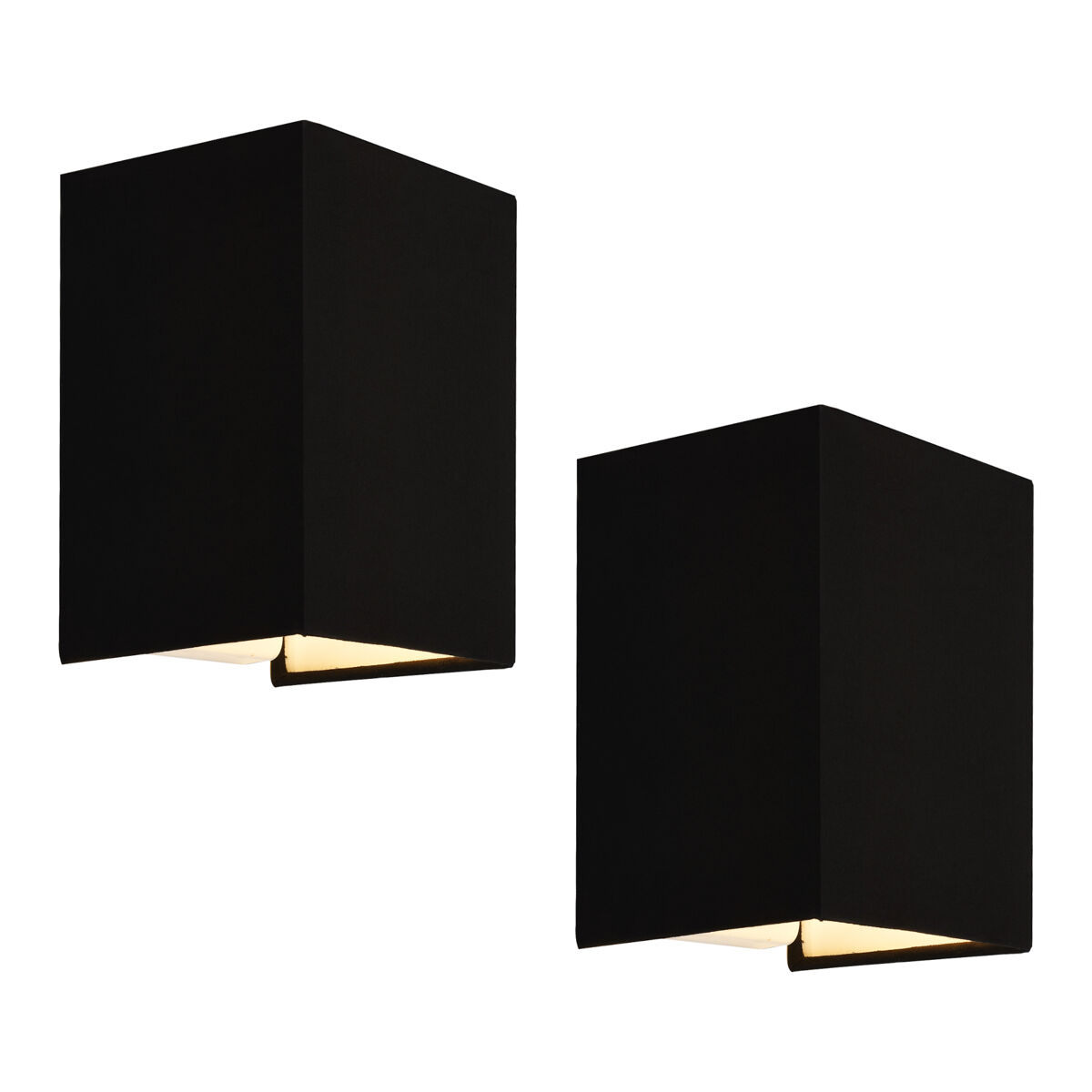 Conjunto de 2 candeeiros de parede modernos schwerin 1x e27 60 w têxtil de linho 20 x 16 x 13 cm - preto [lux.pro] [lux.pro].