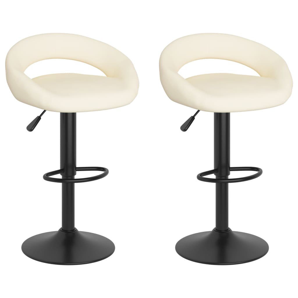 Vidaxl bancos de bar 2 pcs veludo creme