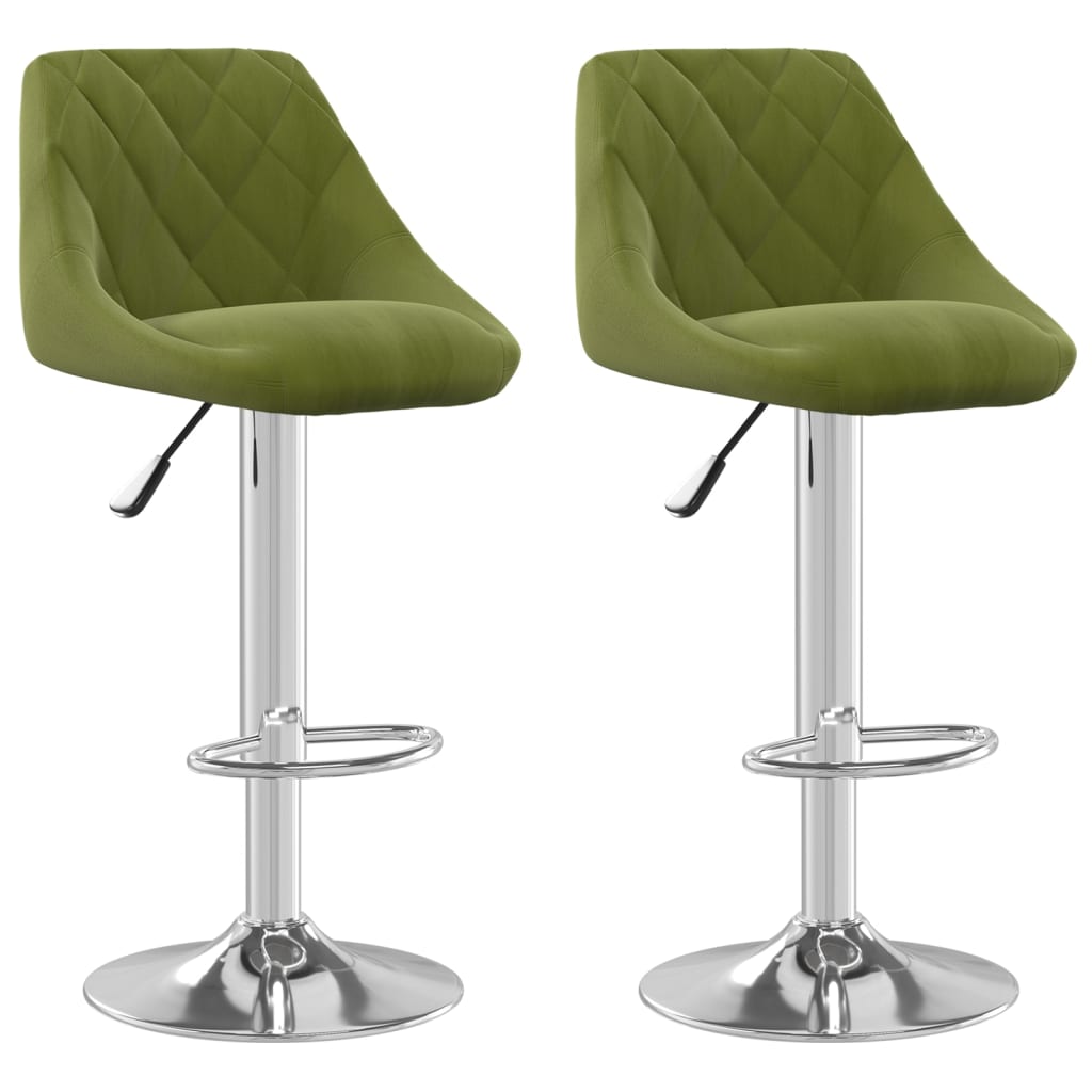 Vidaxl bancos de bar 2 pcs veludo verde-claro