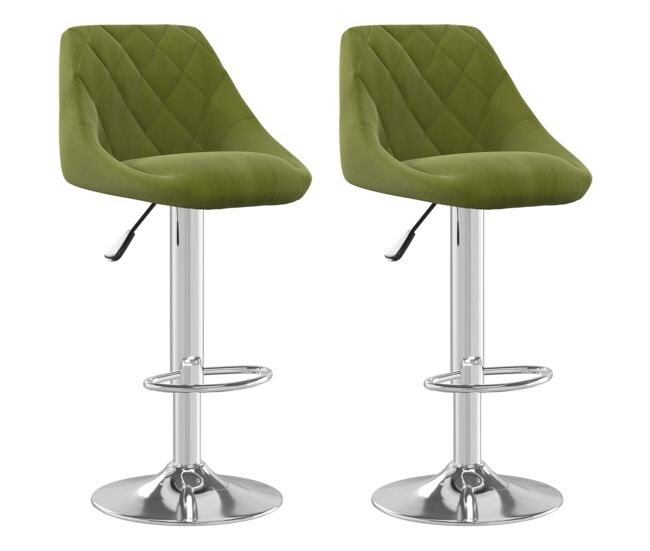 Vidaxl bancos de bar 2 pcs veludo verde-claro