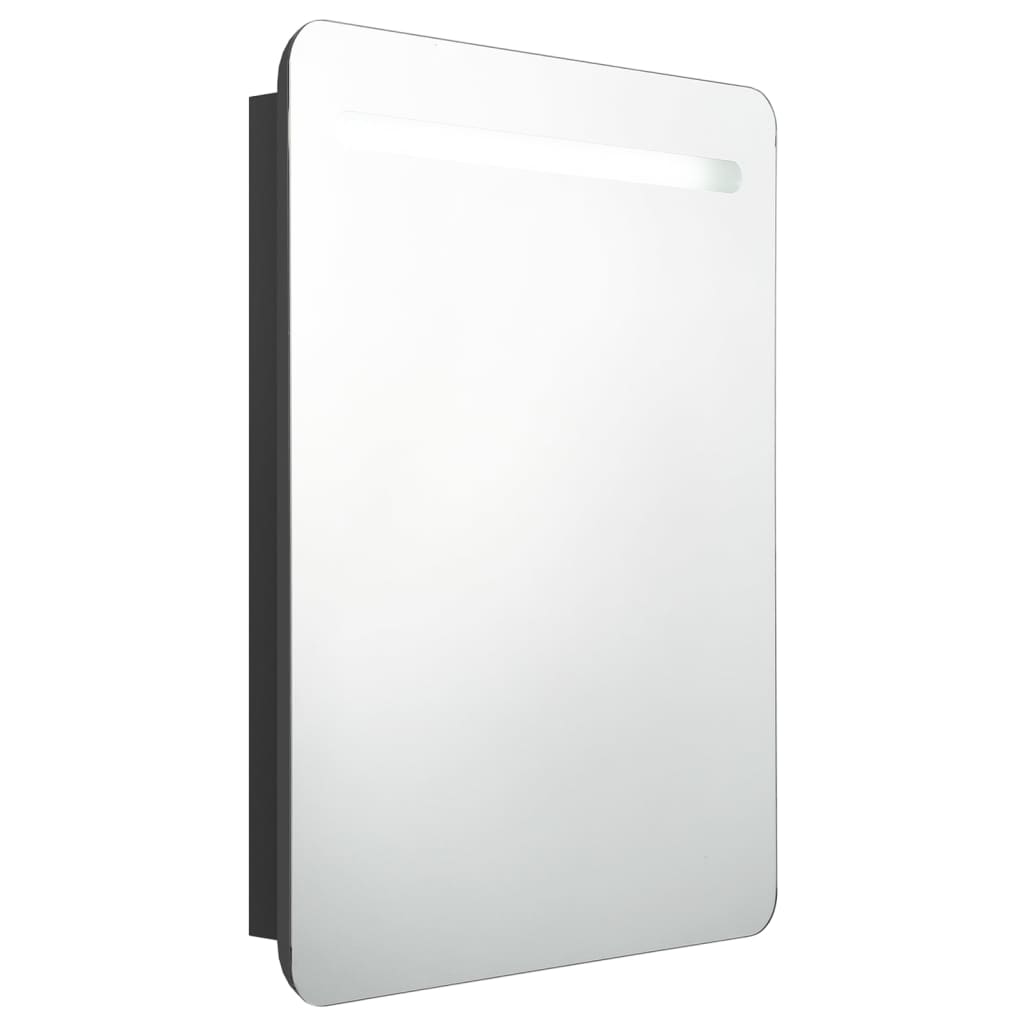 Vidaxl armário espelhado p/ casa de banho led 60x11x80 cm preto