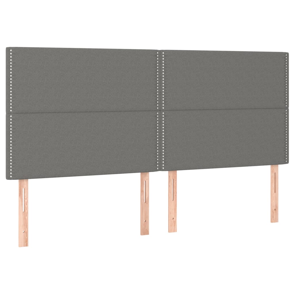 Vidaxl cabeceira cinza escuro 180x5x118/128 cm tecido
