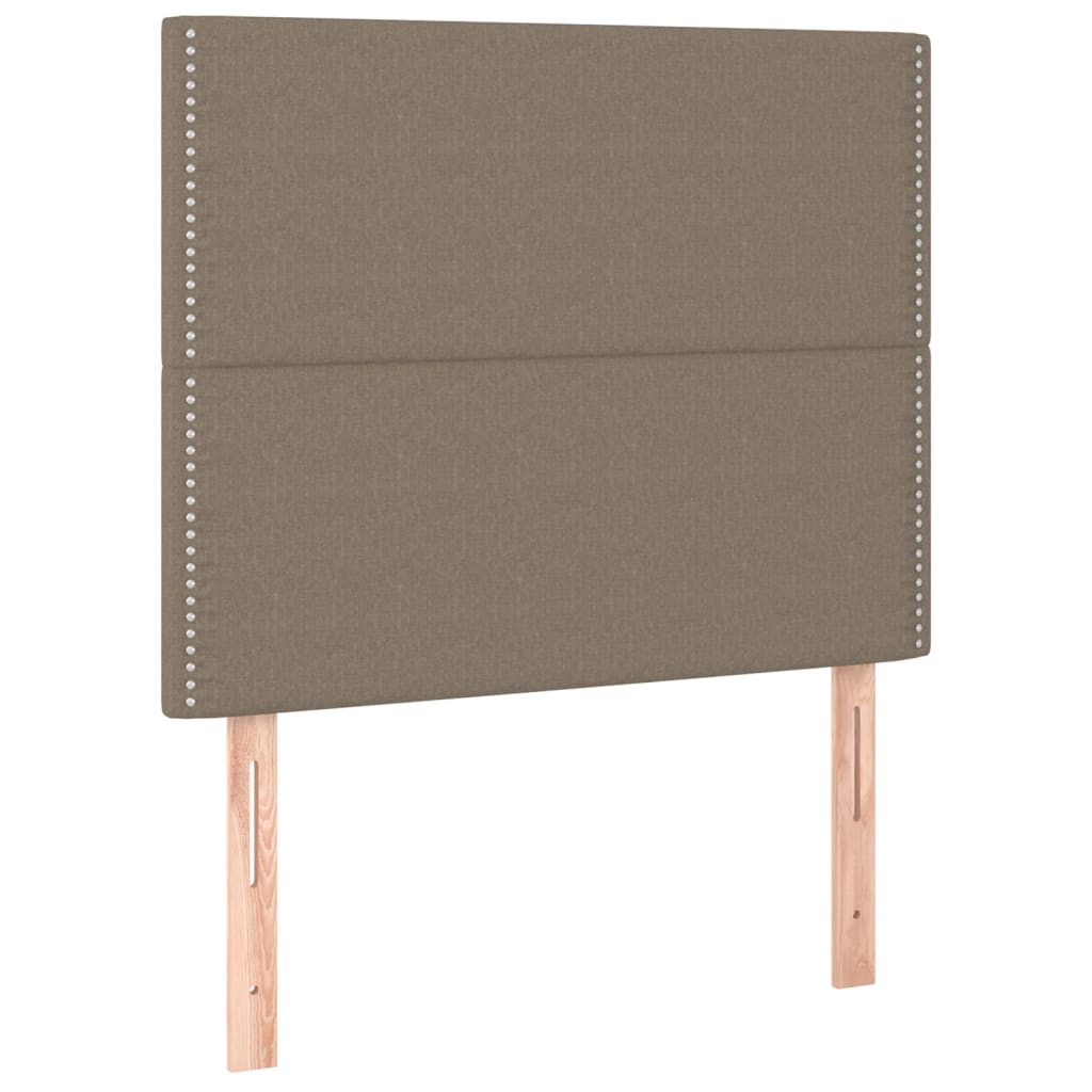 Vidaxl cabeceira taupe 100x5x118/128 cm tecido