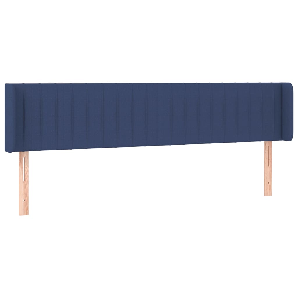 Vidaxl cabeceira de cama c/ abas tecido 163x16x78/88 cm azul