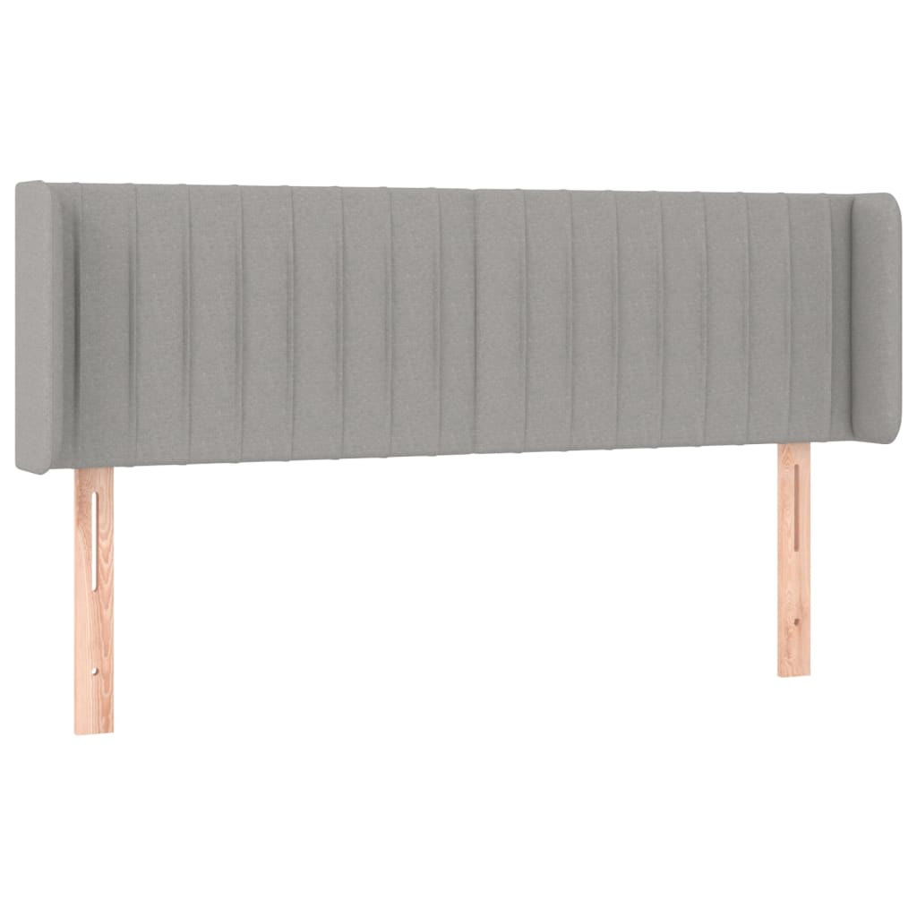 Vidaxl cabeceira de cama c/ abas tecido 147x16x78/88 cm cinzento-claro