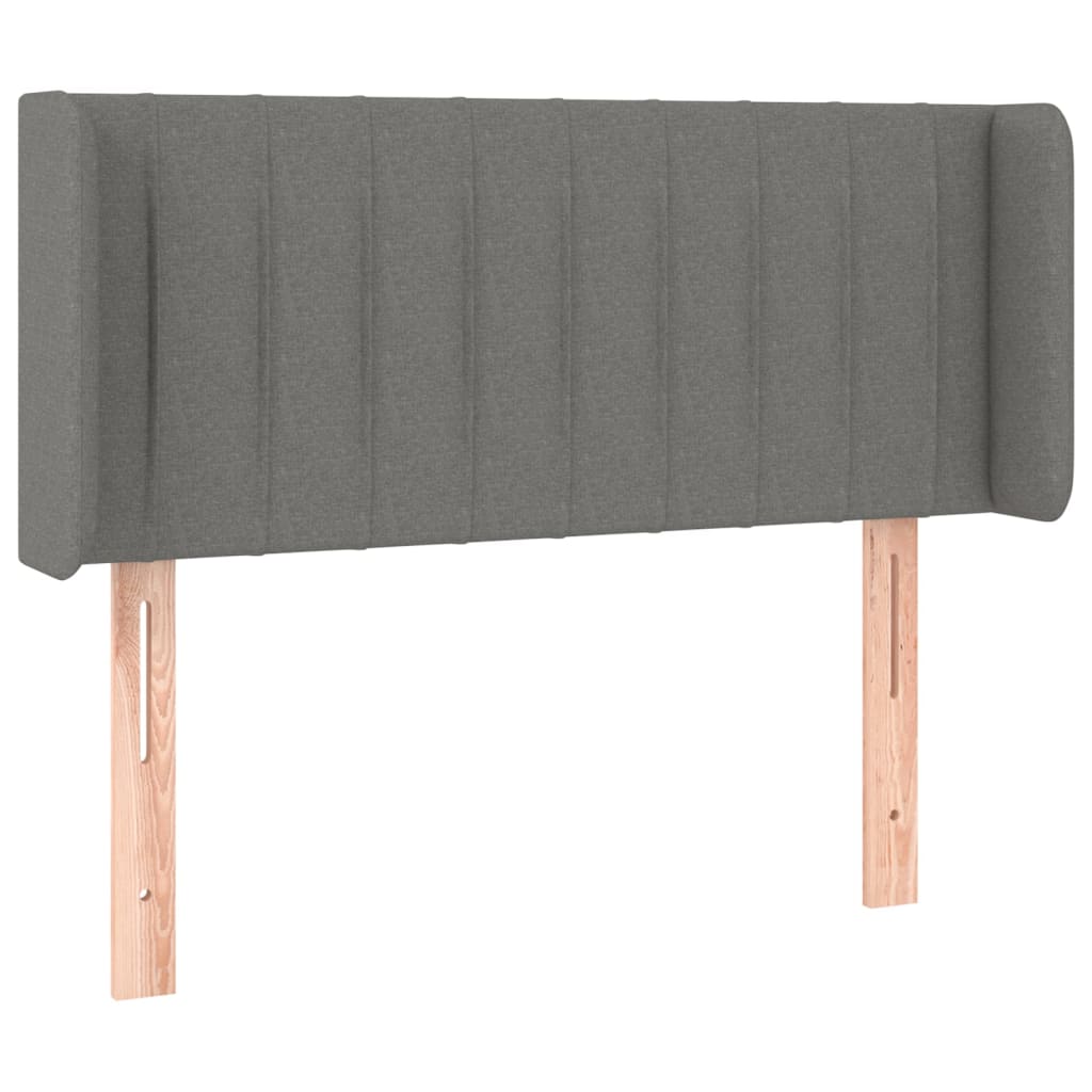 Vidaxl cabeceira de cama c/ abas tecido 93x16x78/88 cm cinzento-escuro