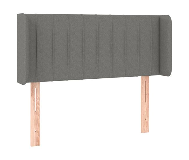 Vidaxl cabeceira de cama c/ abas tecido 93x16x78/88 cm cinzento-escuro