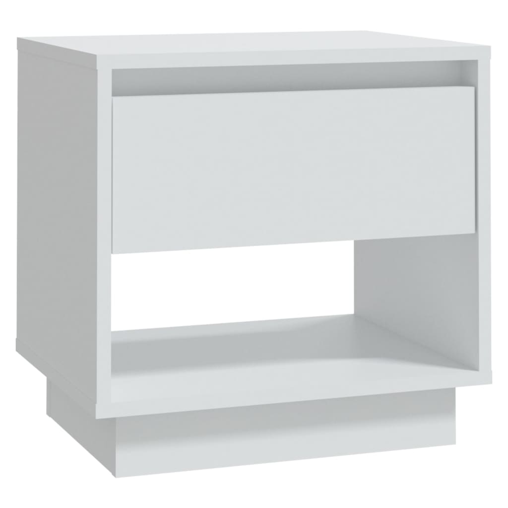 Vidaxl mesa de cabeceira 45x34x44 cm contraplacado branco