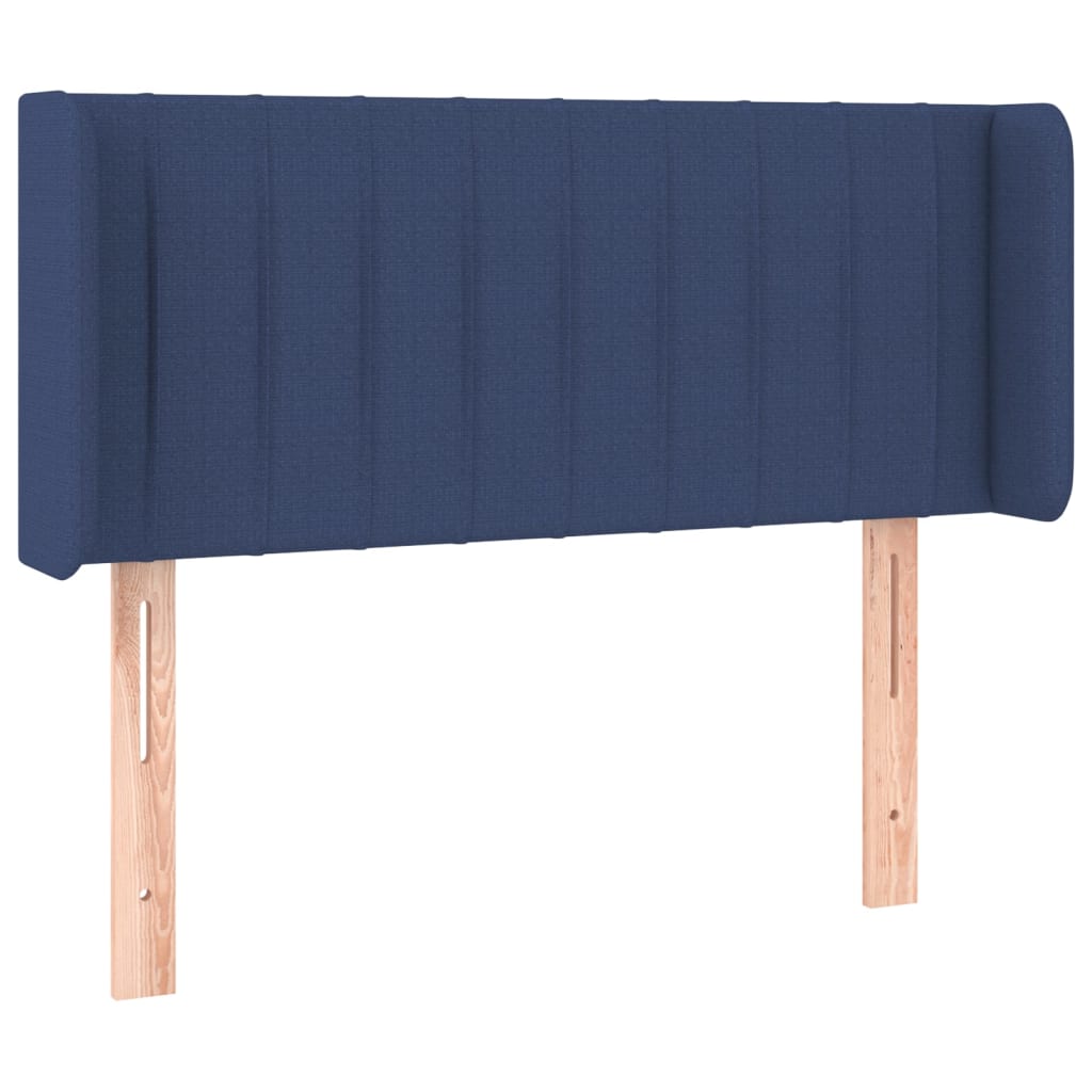 Vidaxl cabeceira de cama c/ abas tecido 103x16x78/88 cm azul
