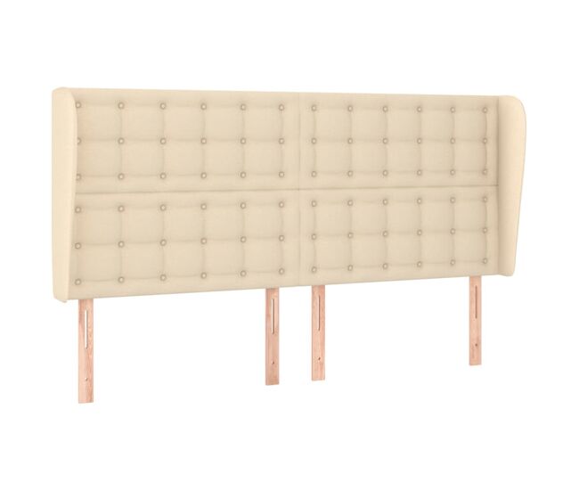 Vidaxl cabeceira de cama c/ abas tecido 183x23x118/128 cm creme
