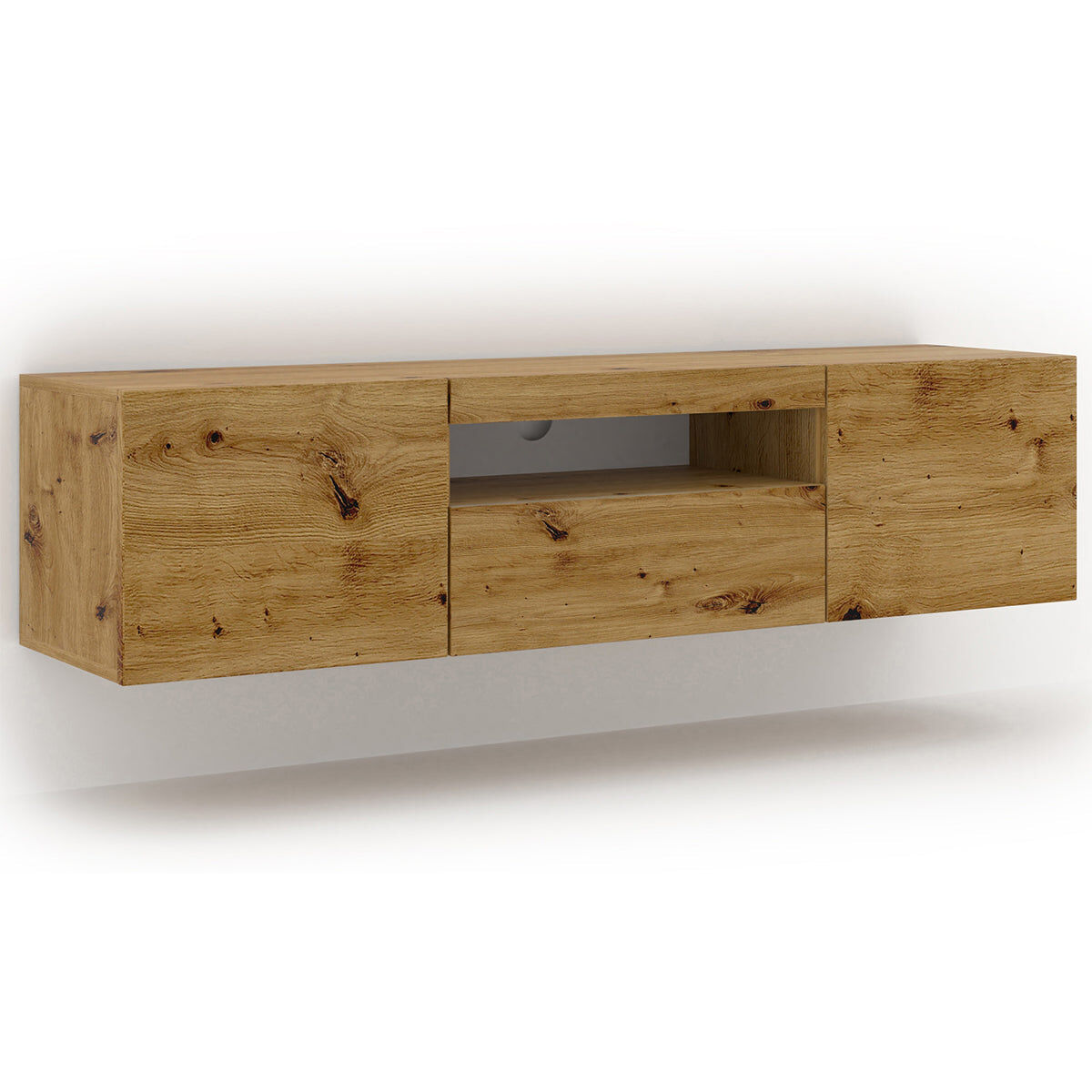 Móvel para televisão de parede aurus wood com 3 portas 150 cm