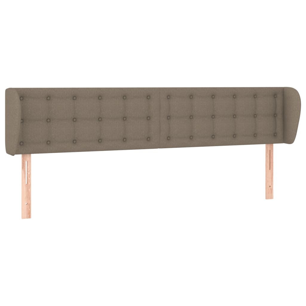 Vidaxl cabeceira cama abas tecido 203x23x78/88 cm cinzento-acastanhado