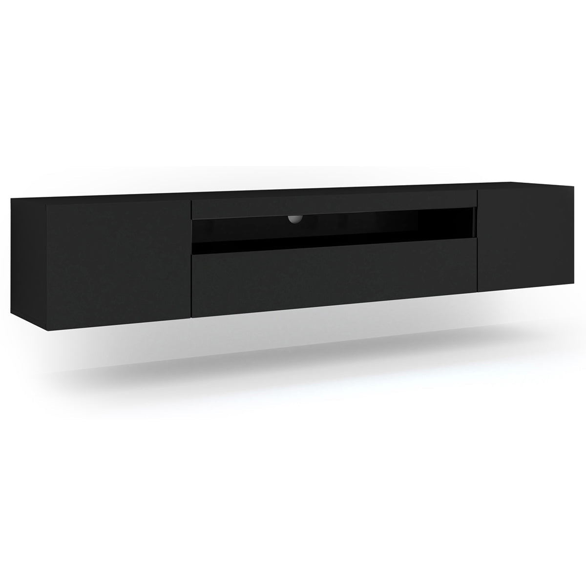 Móvel para televisão de parede aurus black com 3 portas e 200 cm