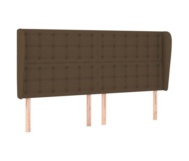 Vidaxl cabeceira cama c/ abas tecido 163x23x118/128 cm castanho-escuro