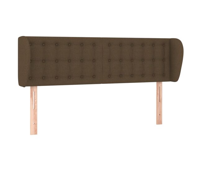 Vidaxl cabeceira de cama c/ abas tecido 147x23x78/88cm castanho-escuro