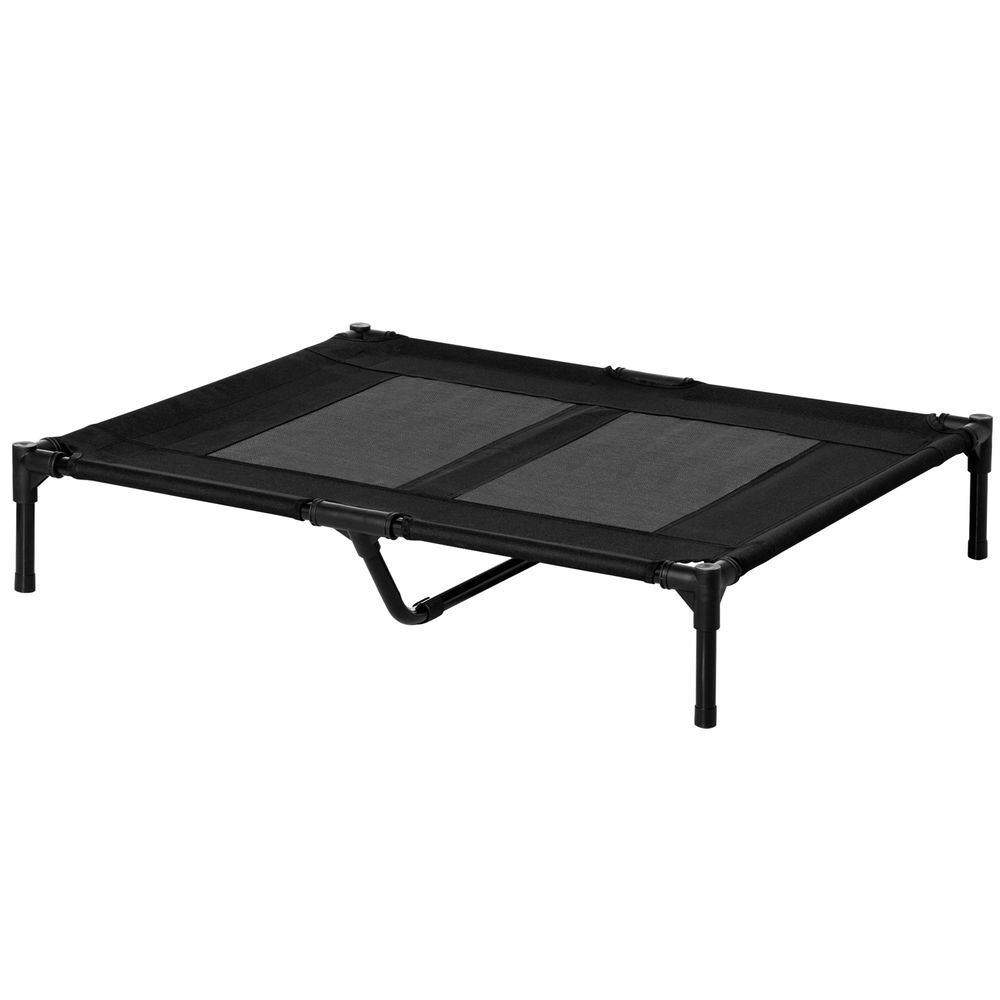 Pawhut cama elevada para cães cama de animais de estimação com malha transpirável e tecido oxford para exterior interior jardim terraço 92x76x18 cm