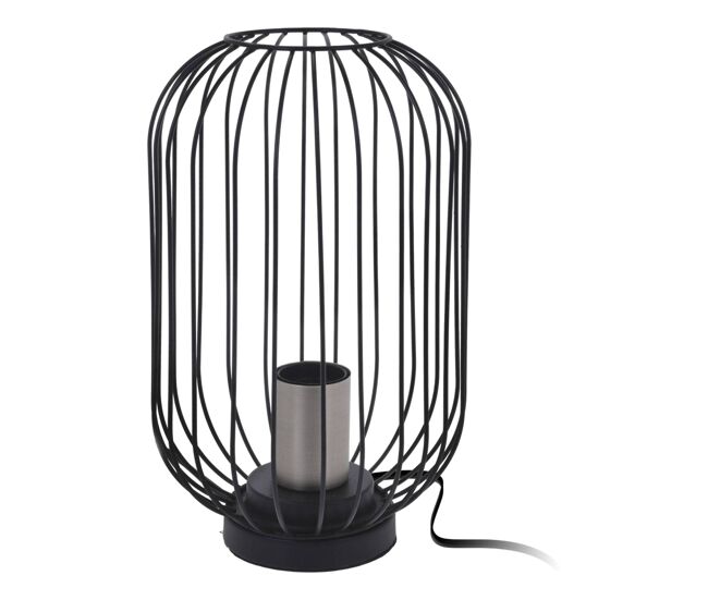 Well home - candeeiro de mesa de metal preto ø18x29cm