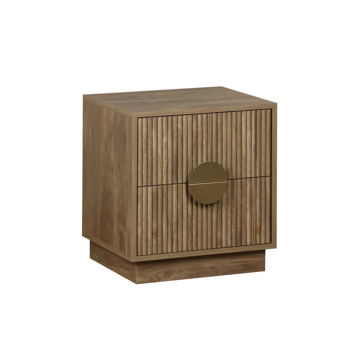 Mesa de cabeceira de 2 gavetas com efeito de madeira de manga