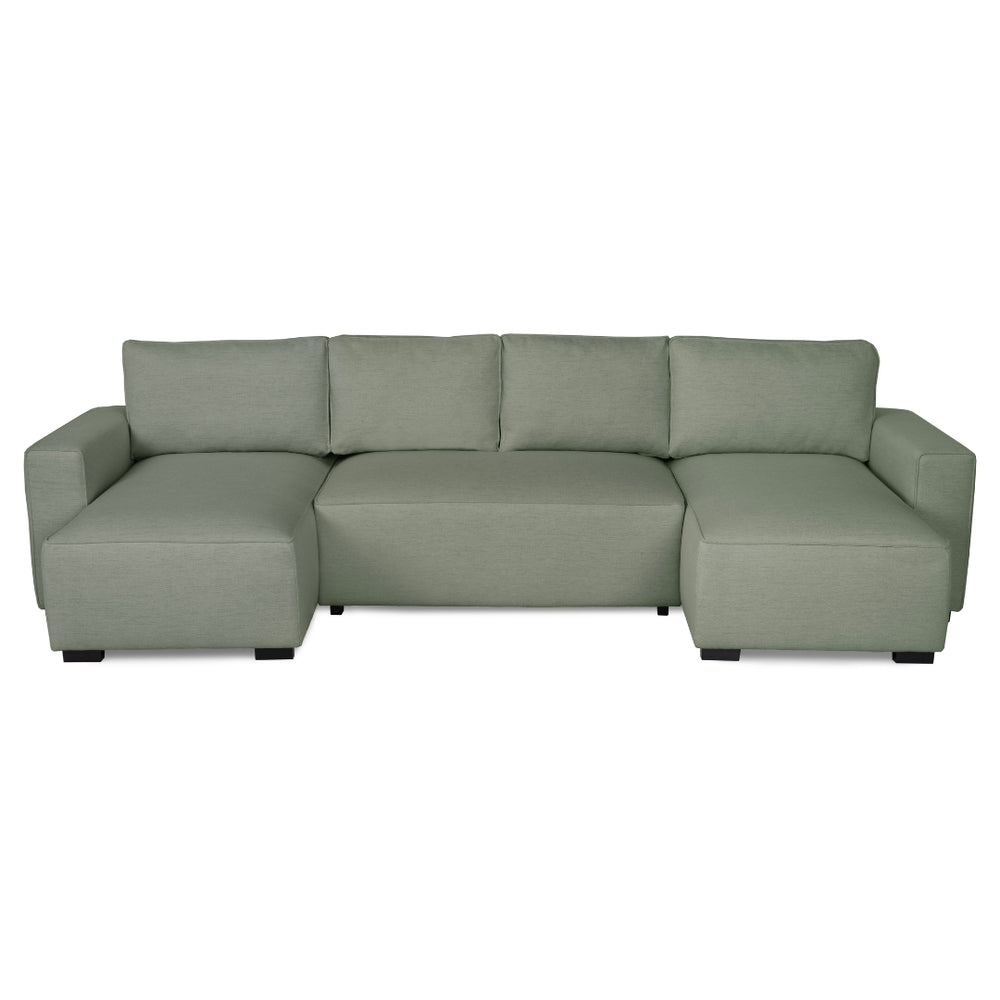 Sofá-cama chaise longue budwing jordan verde - 5 lugares - 317x157x91 cm