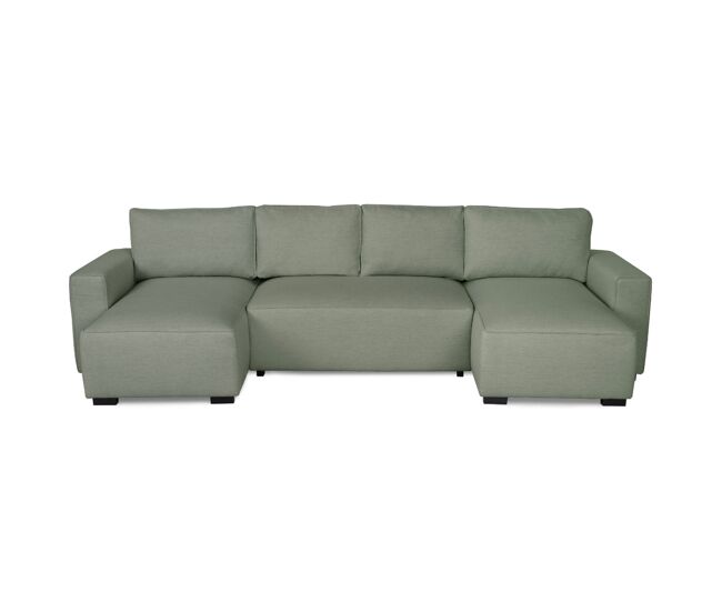 Sofá-cama chaise longue budwing jordan verde - 5 lugares - 317x157x91 cm