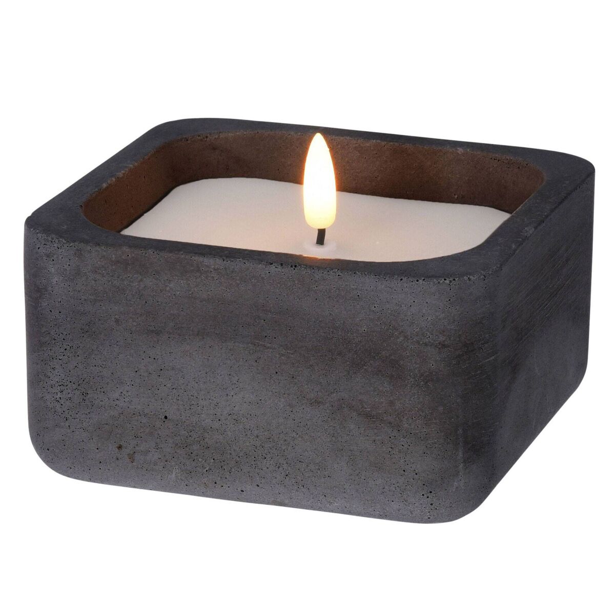 Well home - vela led quadrada na cor preta 12x12x6,5cm