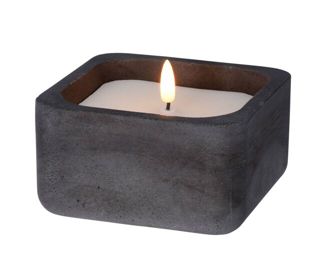 Well home - vela led quadrada na cor preta 12x12x6,5cm
