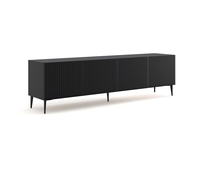 Suporte de tv noir de 4 portas philaé 200 cm