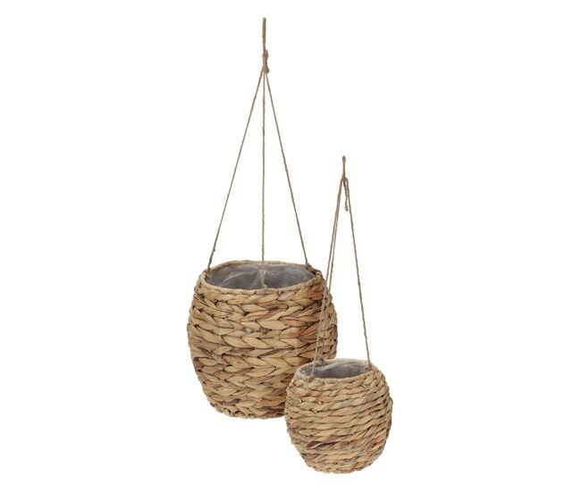 Well home - conjunto de 2 cestos para vasos em fibra natural ø17ø24cm